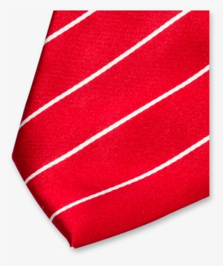Red/white Satin Striped Tie - Krawatte, Rot