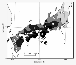 The Pattern Of Seismic Intensity Of Japanese Scale - Japan