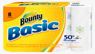 Bounty Basic 8 Regular - Bounty Basic Paper Towels, White, Large Roll, 12 Count