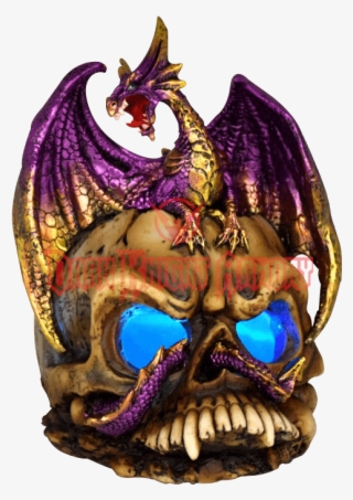 Purple Dragon On Skull Led Light - Led Lamp