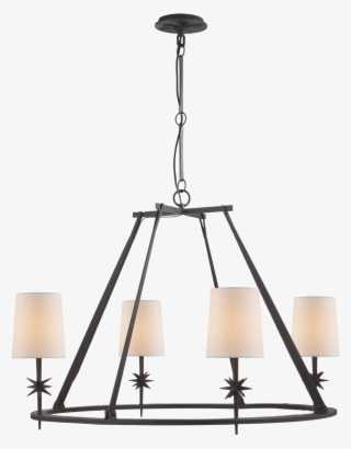 Etoile Round Chandelier In Gilded Iron With Natural - Etoile Chandelier - Black Rust - Visual Comfort &
