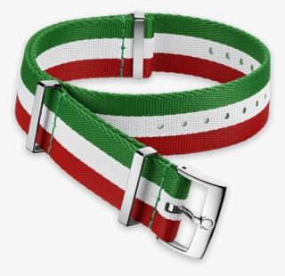 Polyamide 3‑stripe Green, White And Red Strap - Green White Red Nato Strap