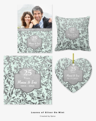 Lovely 25th Wedding Anniversary Plate With Elegant - Throw Pillow