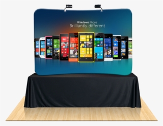 8ft Curved Table Top Tension Fabric Display - Windows Phone 8 En Acción