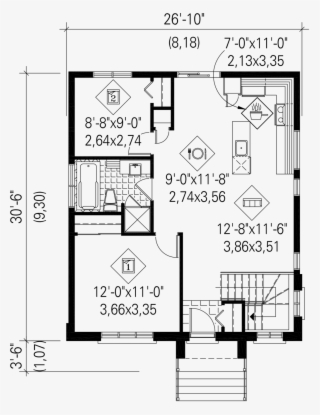 Contemporary Floor Plan - Blueprints For House Designs
