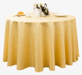 China Jacquard Tablecloth Fabric, China Jacquard Tablecloth - Gold Table Cover