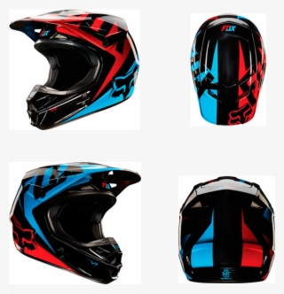 Fox V1 Helmet Race Blue/red - Fox V1 Blue Red