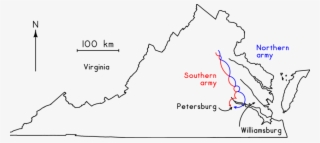The Red Line Indicates The Path Of The Southern Army - Diagram