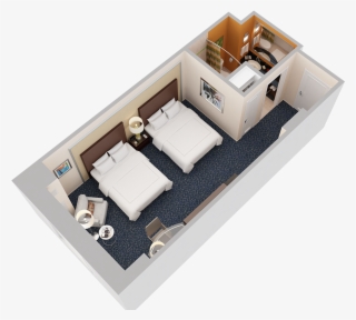 Standard Double Queen Room - Floor Plan