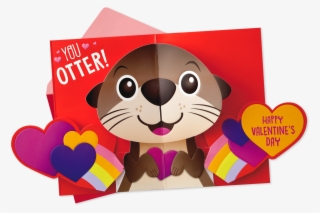 otter hug funny pop up valentine's day - valentine's day