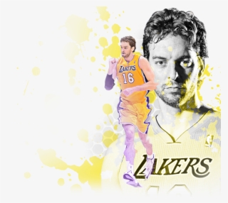 Pau Gasol Background - Kobe Bryant Los Angeles Lakers Basketball Sport 32x24