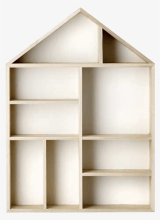 Shelf In Natural Wood Bloomingville - Shadow Box House Shape