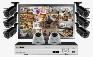 Security System With 6 Wireless Cameras, 2 Domes And - Complete Security Camera System Monitor With Wired