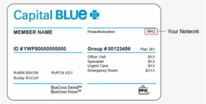 Insurance Card Sample Image - Capital Blue Cross Card
