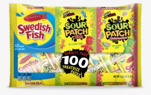 Swedish Fish & Sour Patch Kids, Halloween Candy, Variety - Swedish Fish .21 Oz - 240 - Count Individually Wrapped