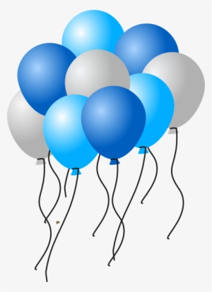 Silver Clipart Ballon - Blue And White Balloons Png