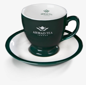 Classic Green Teacup & Saucer - Ahmad Tea Cup Png