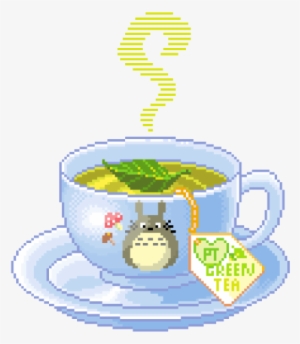 Totoro Tumblr I Wish The Cup Was - Green Tea Pixel Art