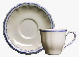 tea cup & saucer - gien filet bleu us tea cup & saucer