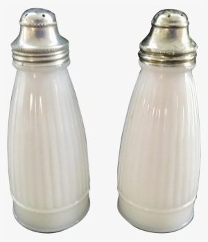 These Beautifully Translucent Vintage White Milk Glass - Salt And Pepper Shakers