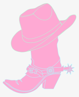 Girl Cowboy Cliparts - Pink Cowboy Hat And Boots
