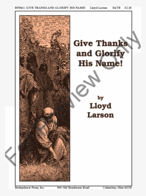 Thumbnail Give Thanks And Glorify His Name - Qty 8: Give Thanks And Glorify His Name - 4-part Choir