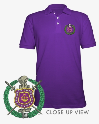 Omega Psi Phi Embroidered Fraternity Crest Polo