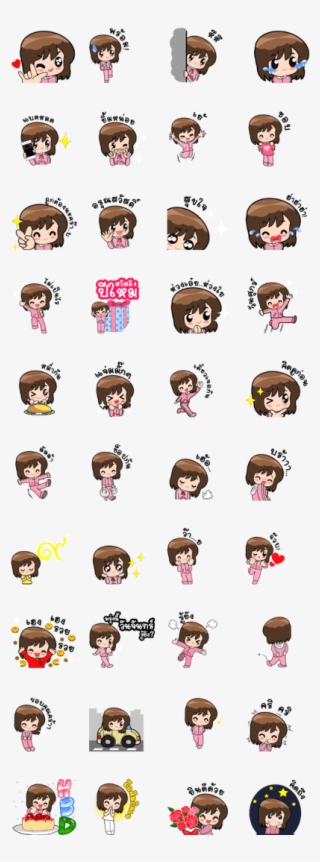 A Pink Tracksuit Girl By Viccvoon - Apink Line Sticker