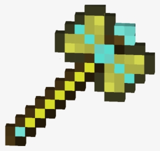 Minecraft Axe 2d Pixel Art Diamond Sword Pixel Art - Minecraft Double Sided Axe