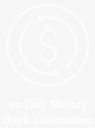 90 Day Money Back Guarantee Circle Icon White Outline - Accor Hotels White Logo