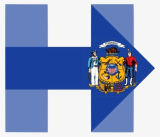 Hillary For Wisconsin - Wisconsin Flag Close Up