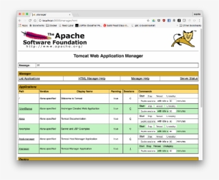 Click On The Manager App Button To See The Deployed - Apache Tomcat