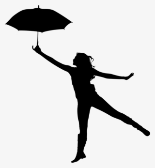 Rain Dance - Silhouette Of Girl With Umbrella