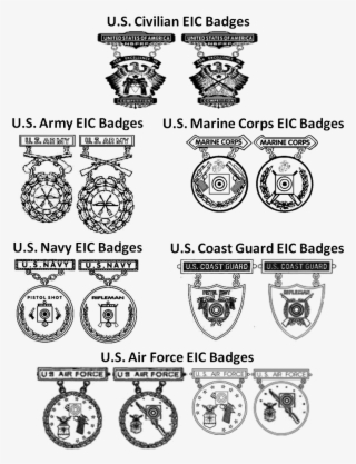 Military And Civilian Excellence In Competition Badges - Circle