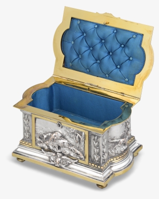 Swiss Silvered Bronze Musical Jewelry Box - Throne