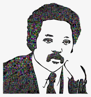 Jesse Jackson Portrait Typography Prismatic With Silhouette - Clip Art