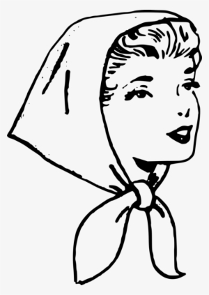 Headscarf Hijab Veil Clothing - Clip Art Black And White Scarf