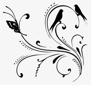 Black Swirls Png - Grandma /100th Birthday - Digital Flourish With Butterflies