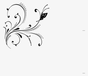 Banner Transparent Stock Black Butterfly Clip Art At - Black And White Swirl Design
