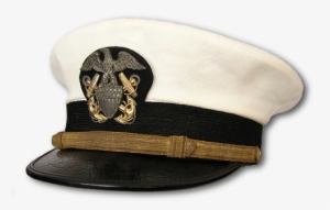 Navy Officer's Service Cap With White Cover - Commander In Chief Hat
