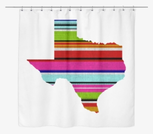 Beautiful Serape Print In The Shape Of Texas - Texas Flag Lone Star Fabric Shower Curtain