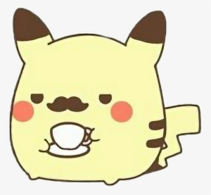 Mustache Cute Pokemon Coffeefreetoedit - Pikachu Mustache