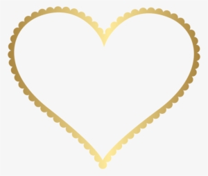 Gold Heart Border Frame Transparent Png Clip Art - Transparent Background Heart Frame