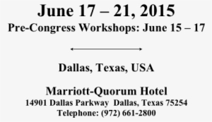 June 17 21, 2015 Pre-congress Workshops - Document