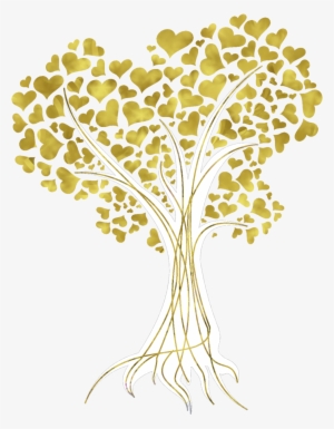Heart Tree In Gold By Yapity On Deviantart Vector Black - Transparent Tree With Heart