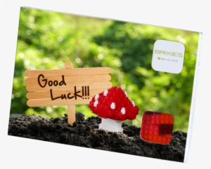 Postcard Good Luck - Wood