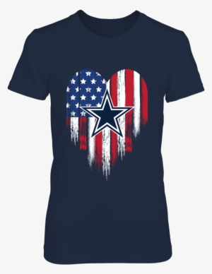 Patriotic Heart T Shirt Dallas Cowboys - Baylor Mom Shirt