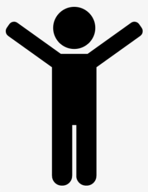 Happy Man Vector - Stick Man Arms Up