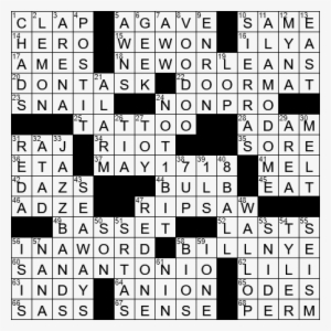 0517-18 Ny Times Crossword Answers 17 May 2018, Thursday - Monochrome