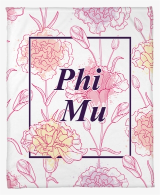 Phi Mu Carnation Inspired Silk Touch Blanket